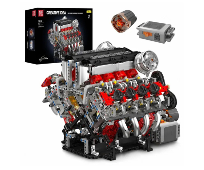 Zabawka edukacyjno-interaktywna Mould King Klocki konstrukcyjne Silnik V8 F488 z napędem 2718 el.